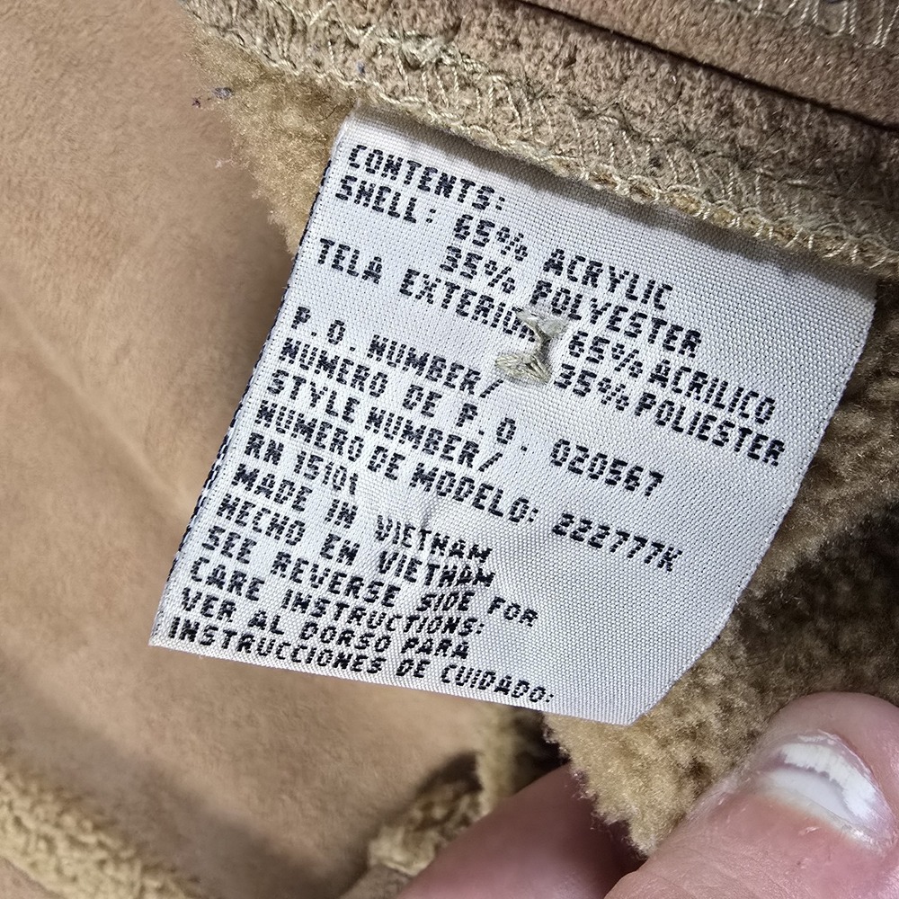 Mulberry Street Womens XL Faux Suede Sherpa Coat Tan Button Front Jacket - Picture 3 of 10